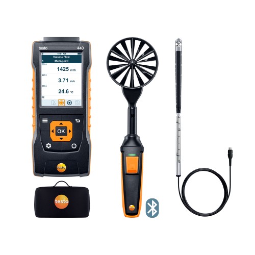 Testo 440 - Kombinovaný SET 2 na meranie rýchlosti prúdenia s Bluetooth